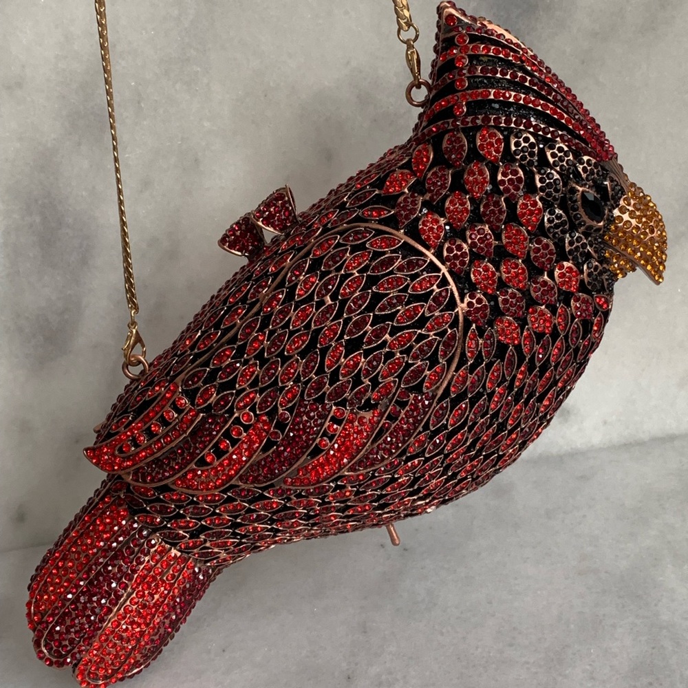 Swarovski crystal evening clutch with chain